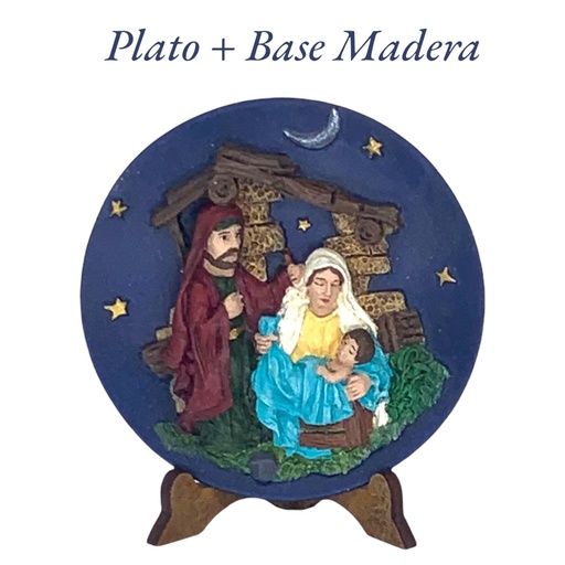 Plato Nacimiento Casa Base Madera